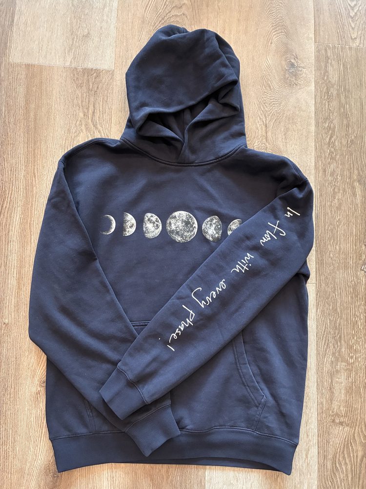 Moon Phase Hoodie flat-lay