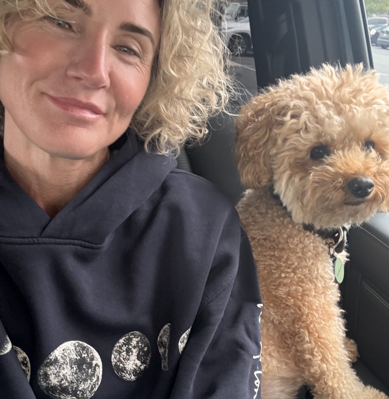 Ashley England wearing the Moon Phase Hoodie